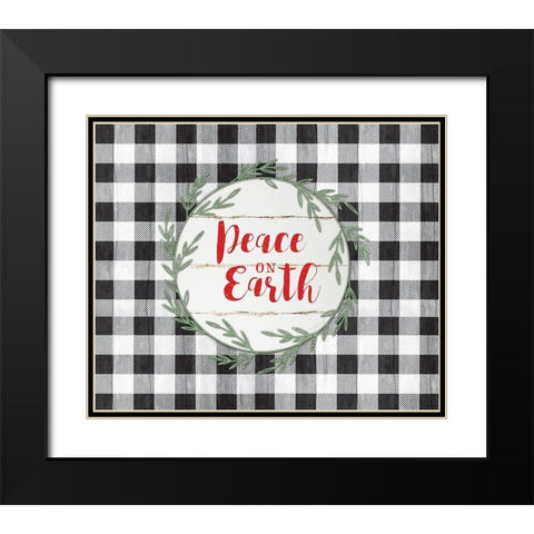 Peace on Earth Black Modern Wood Framed Art Print with Double Matting by Pugh, Jennifer