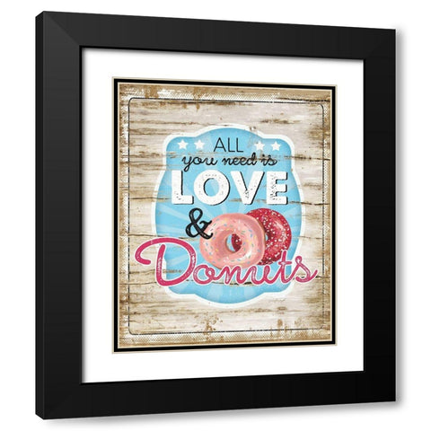 All You Need is Love Black Modern Wood Framed Art Print with Double Matting by Pugh, Jennifer