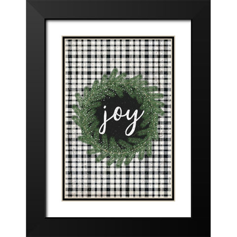 Joy Black Modern Wood Framed Art Print with Double Matting by Pugh, Jennifer