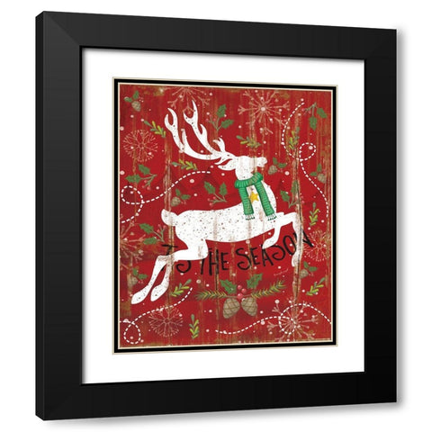 Tis the Season Distressed Black Modern Wood Framed Art Print with Double Matting by Pugh, Jennifer