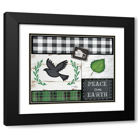 Peace on Earth Black Modern Wood Framed Art Print with Double Matting by Pugh, Jennifer