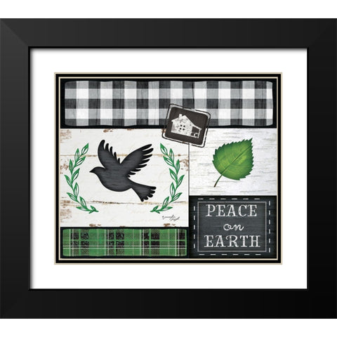 Peace on Earth Black Modern Wood Framed Art Print with Double Matting by Pugh, Jennifer