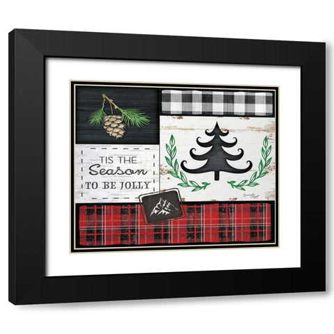 Tis the Season Black Modern Wood Framed Art Print with Double Matting by Pugh, Jennifer