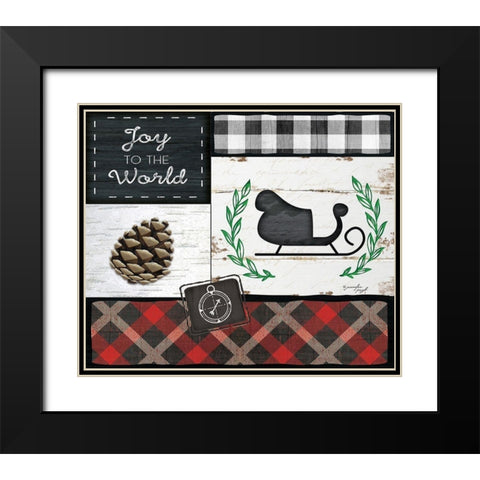 Joy to the World Black Modern Wood Framed Art Print with Double Matting by Pugh, Jennifer