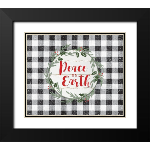 Peace on Earth Black Modern Wood Framed Art Print with Double Matting by Pugh, Jennifer