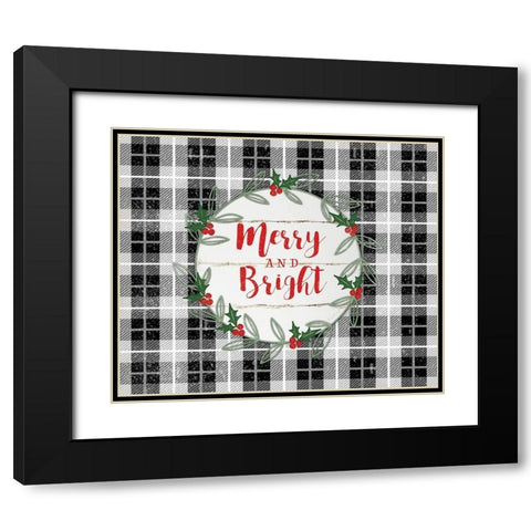 Merry and Bright Black Modern Wood Framed Art Print with Double Matting by Pugh, Jennifer