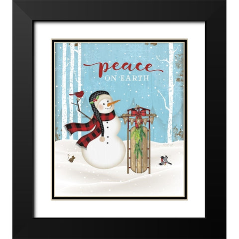 Peace on Earth Black Modern Wood Framed Art Print with Double Matting by Pugh, Jennifer