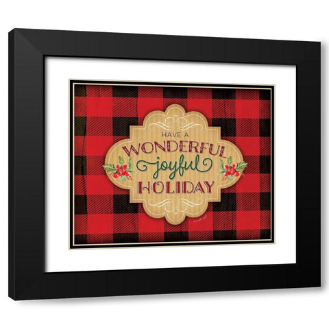 Wonderfully, Joyful Holiday Black Modern Wood Framed Art Print with Double Matting by Pugh, Jennifer