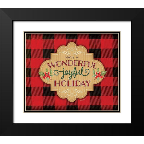 Wonderfully, Joyful Holiday Black Modern Wood Framed Art Print with Double Matting by Pugh, Jennifer