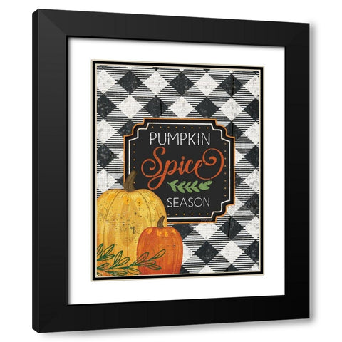 Pumpkin Spice Season Black Modern Wood Framed Art Print with Double Matting by Pugh, Jennifer