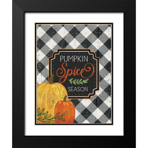 Pumpkin Spice Season Black Modern Wood Framed Art Print with Double Matting by Pugh, Jennifer