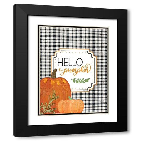 Hello Pumpkin Black Modern Wood Framed Art Print with Double Matting by Pugh, Jennifer