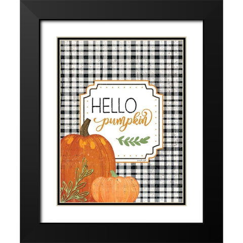 Hello Pumpkin Black Modern Wood Framed Art Print with Double Matting by Pugh, Jennifer