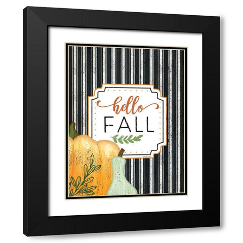 Hello Fall Black Modern Wood Framed Art Print with Double Matting by Pugh, Jennifer