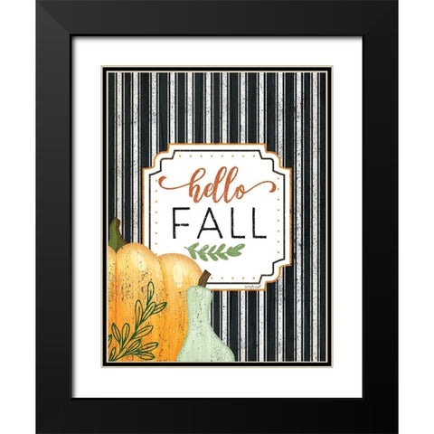 Hello Fall Black Modern Wood Framed Art Print with Double Matting by Pugh, Jennifer