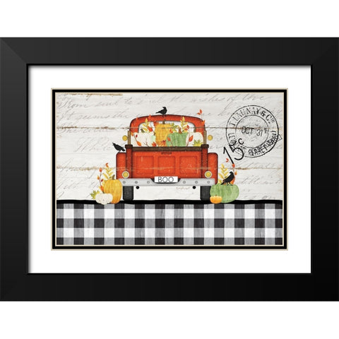 Halloween Truck Black Modern Wood Framed Art Print with Double Matting by Pugh, Jennifer