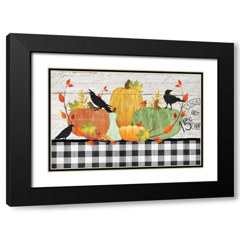 Pumpkins Black Modern Wood Framed Art Print with Double Matting by Pugh, Jennifer