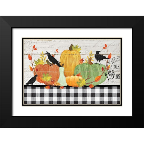 Pumpkins Black Modern Wood Framed Art Print with Double Matting by Pugh, Jennifer