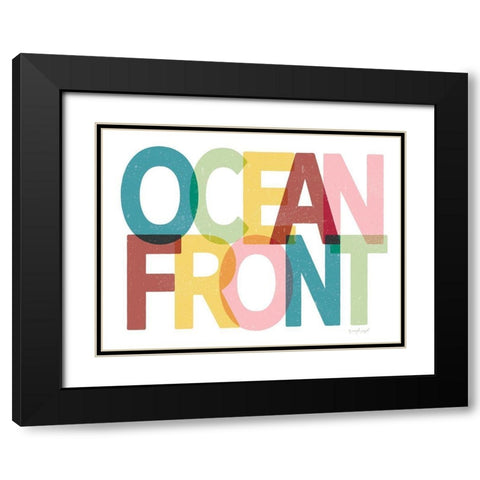 Ocean Front Black Modern Wood Framed Art Print with Double Matting by Pugh, Jennifer