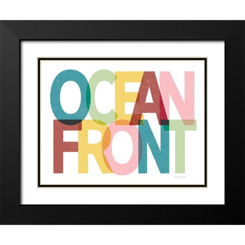 Ocean Front Black Modern Wood Framed Art Print with Double Matting by Pugh, Jennifer