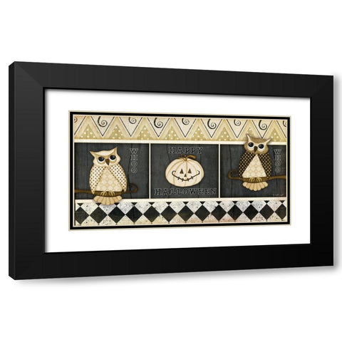 Happy Halloween Rug I Black Modern Wood Framed Art Print with Double Matting by Pugh, Jennifer