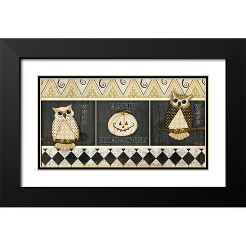 Happy Halloween Rug I Black Modern Wood Framed Art Print with Double Matting by Pugh, Jennifer