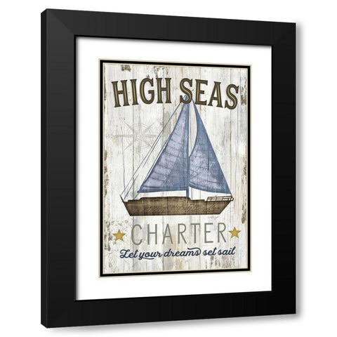 High Seas Charter Black Modern Wood Framed Art Print with Double Matting by Pugh, Jennifer