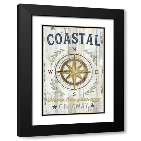 Coastal Getaway Black Modern Wood Framed Art Print with Double Matting by Pugh, Jennifer