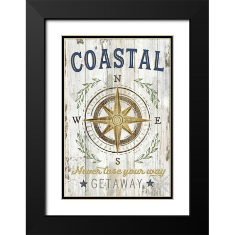 Coastal Getaway Black Modern Wood Framed Art Print with Double Matting by Pugh, Jennifer