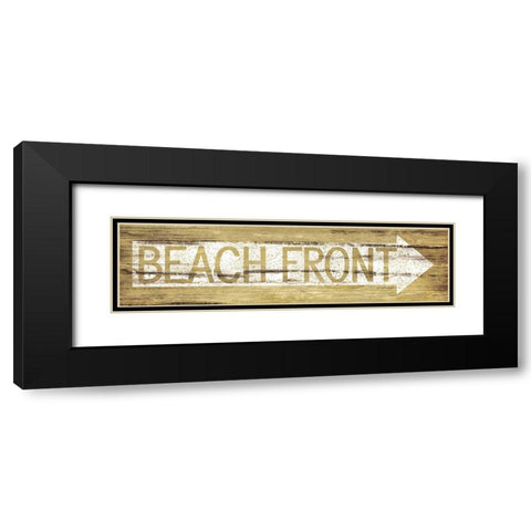 Beach Front Black Modern Wood Framed Art Print with Double Matting by Pugh, Jennifer