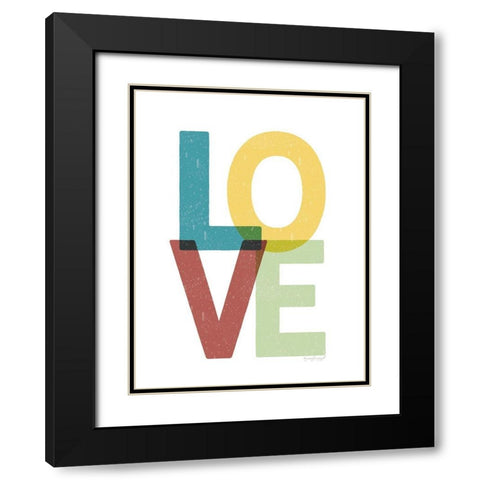 Love Bird Black Modern Wood Framed Art Print with Double Matting by Pugh, Jennifer