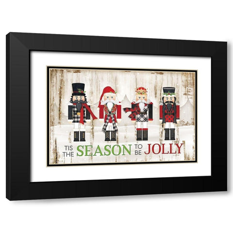 Tis the Season Black Modern Wood Framed Art Print with Double Matting by Pugh, Jennifer