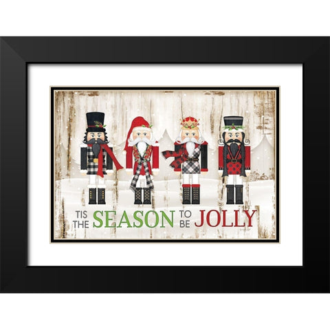 Tis the Season Black Modern Wood Framed Art Print with Double Matting by Pugh, Jennifer