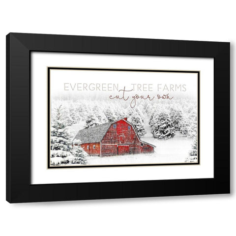 Evergreen Tree Farm Black Modern Wood Framed Art Print with Double Matting by Pugh, Jennifer