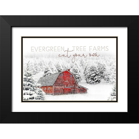 Evergreen Tree Farm Black Modern Wood Framed Art Print with Double Matting by Pugh, Jennifer