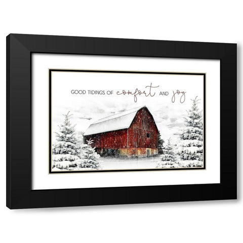 Good Tidings Black Modern Wood Framed Art Print with Double Matting by Pugh, Jennifer