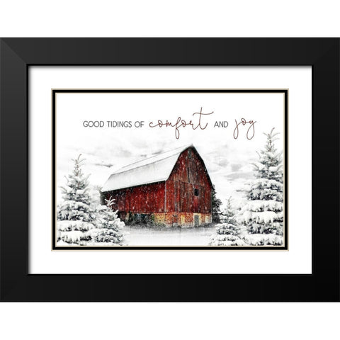 Good Tidings Black Modern Wood Framed Art Print with Double Matting by Pugh, Jennifer