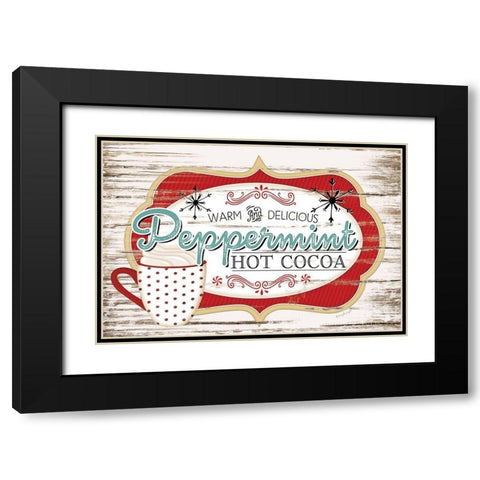 Peppermint Hot Cocoa Black Modern Wood Framed Art Print with Double Matting by Pugh, Jennifer