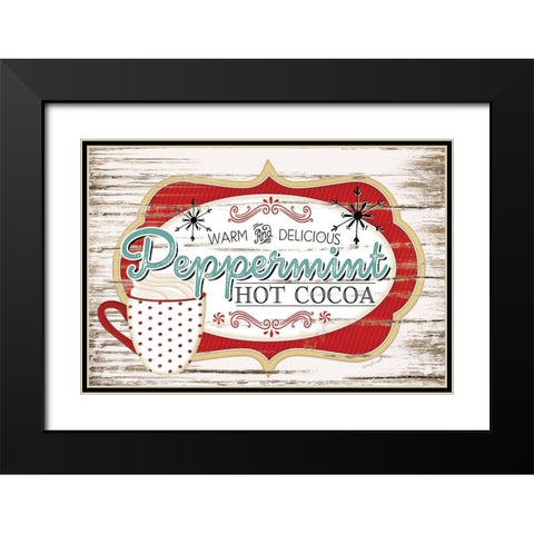 Peppermint Hot Cocoa Black Modern Wood Framed Art Print with Double Matting by Pugh, Jennifer