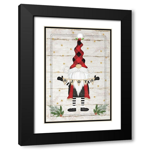 Gnome Joy Black Modern Wood Framed Art Print with Double Matting by Pugh, Jennifer