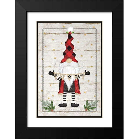 Gnome Joy Black Modern Wood Framed Art Print with Double Matting by Pugh, Jennifer