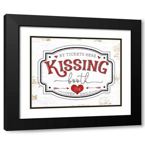 Kissing Booth Black Modern Wood Framed Art Print with Double Matting by Pugh, Jennifer