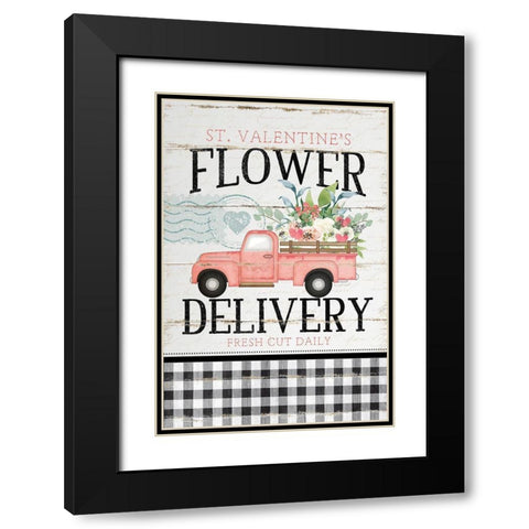 Flower Delivery Black Modern Wood Framed Art Print with Double Matting by Pugh, Jennifer