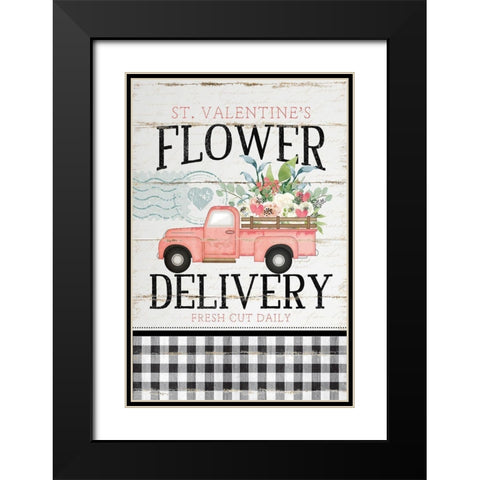 Flower Delivery Black Modern Wood Framed Art Print with Double Matting by Pugh, Jennifer