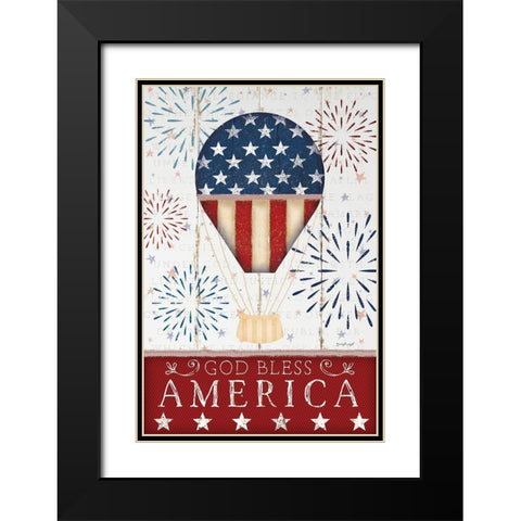 God Bless America Black Modern Wood Framed Art Print with Double Matting by Pugh, Jennifer