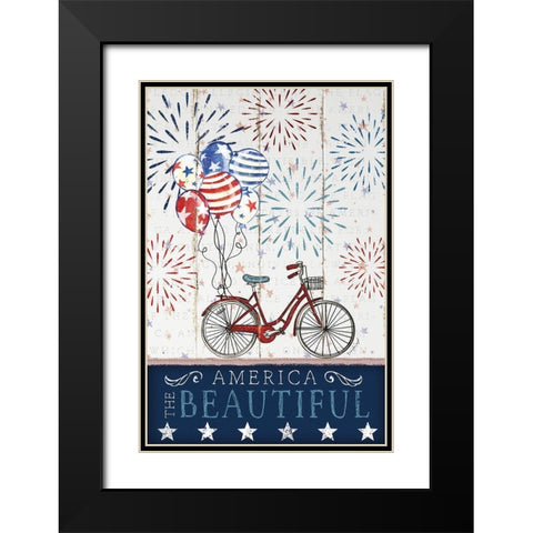 America the Beautiful Black Modern Wood Framed Art Print with Double Matting by Pugh, Jennifer