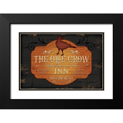 The Olde Crow Inn Black Modern Wood Framed Art Print with Double Matting by Pugh, Jennifer