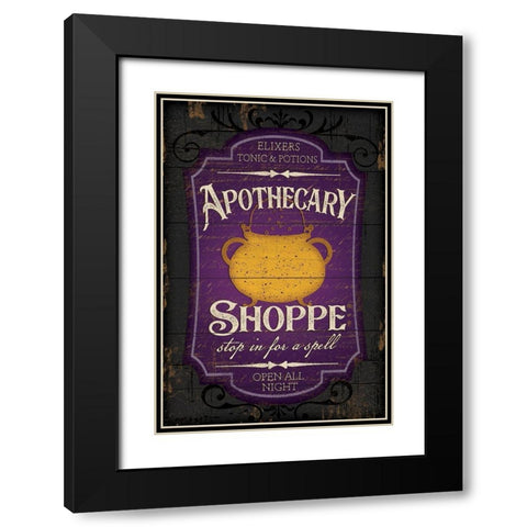 Apothecary Shoppe Black Modern Wood Framed Art Print with Double Matting by Pugh, Jennifer