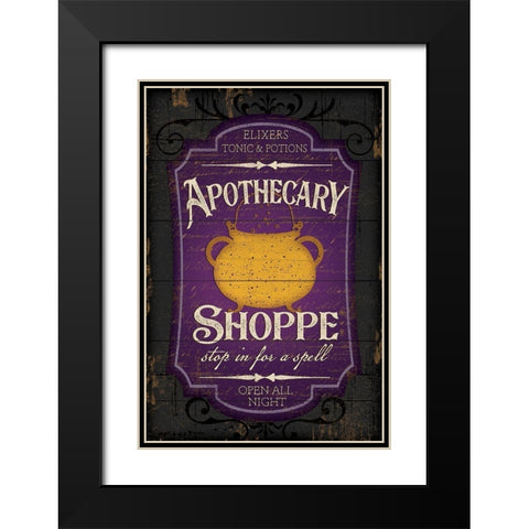 Apothecary Shoppe Black Modern Wood Framed Art Print with Double Matting by Pugh, Jennifer