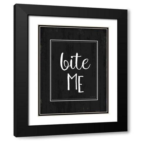 Bite Me Black Modern Wood Framed Art Print with Double Matting by Pugh, Jennifer